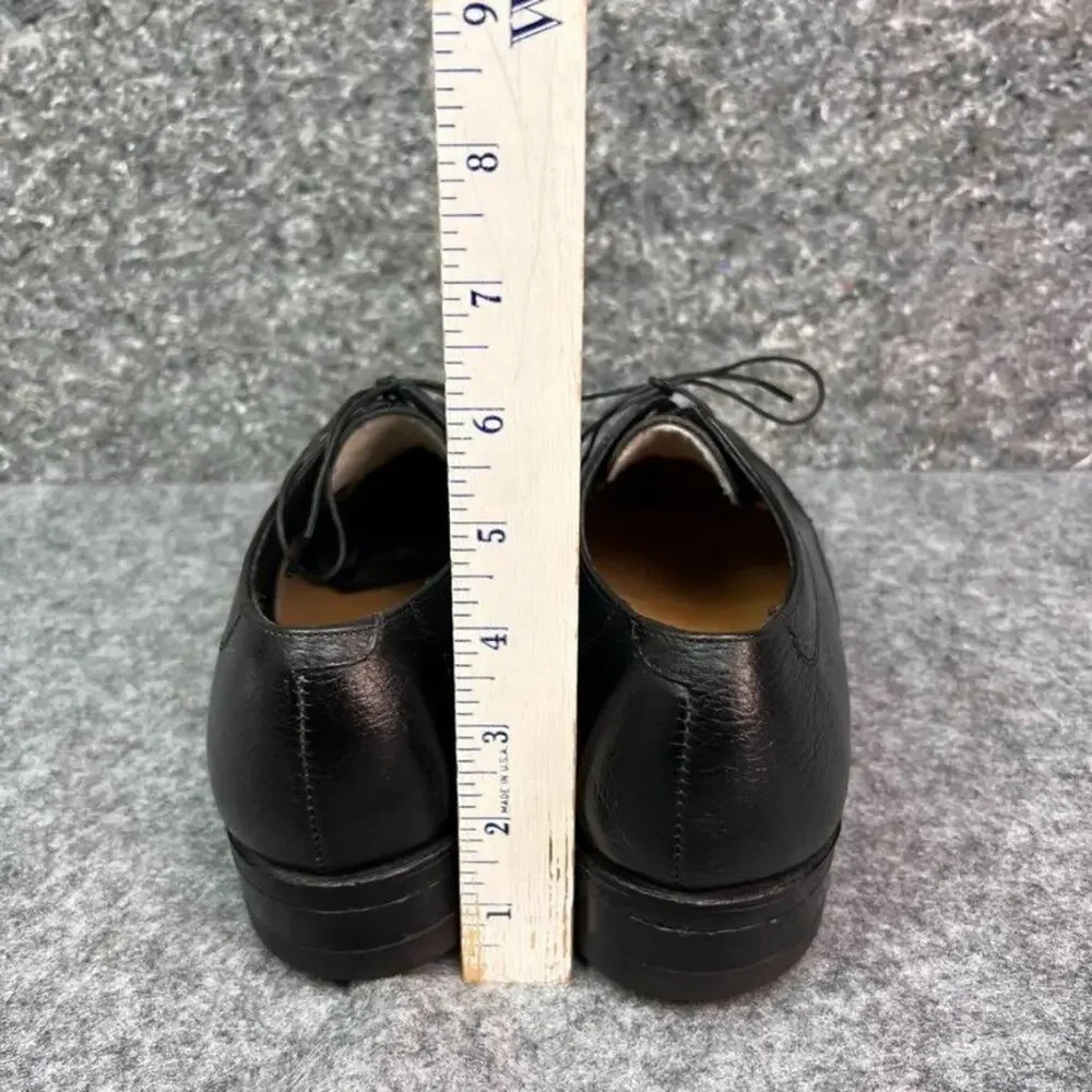 The Florsheim Shoe Mens 8.5 Black Moc Toe Leather Lace Up Oxfords Dressy